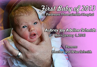 Aubrey Joy Adeline Schmidt is First Baby of 2013