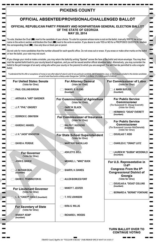 georgia ballot sample Douglas county 2018 november election sample ballot.