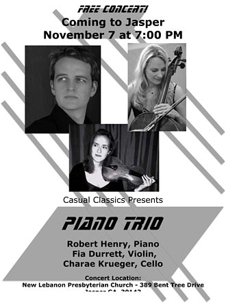 Robert Henry, pianist, and Guests to perform November 7