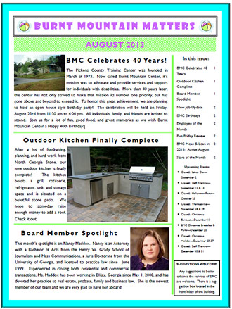 Burnt Mountain Matters August 2013
