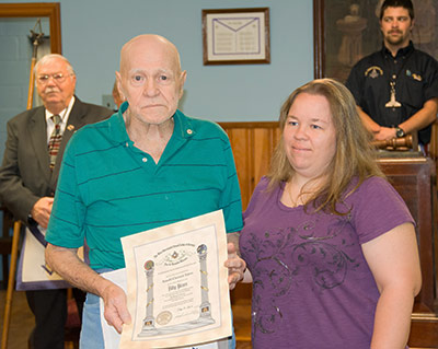 Lodge Honors Member at Family Night