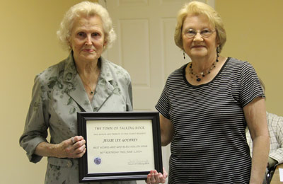 Town of Talking Rock Recognized Oldest Resident Jessie Godfrey