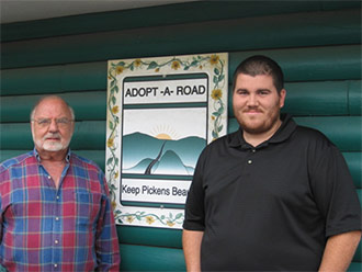 AJ and Kelly Proudfoot Joined Keep Pickens Beautiful Adopt A Road Program