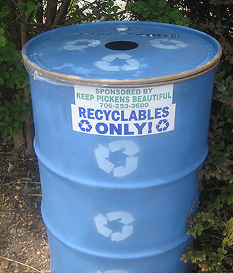 Keep Pickens Beautiful Encouraging Recycling with Steel Bins Around Jasper