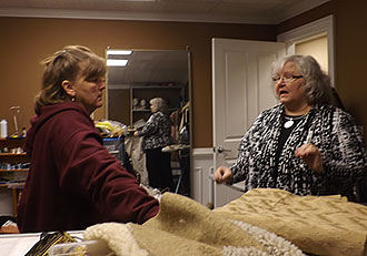 Tater Patch Players Working on The Lion in Winter On and Off Stage