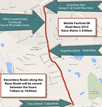 Main Street Road Closings During Road Race & Parade on October 5th