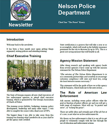 Nelson Police Department Newsletter