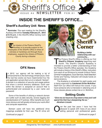 Pickens Sheriff's Office February Newsletter