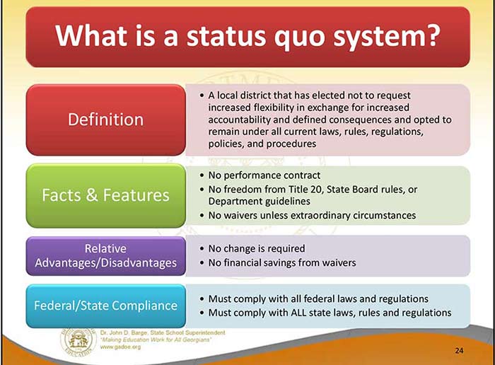 ie2 charter status quo school systems public meeting