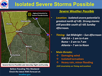 Severe Storm and Heavy Rain Potential for Sunday