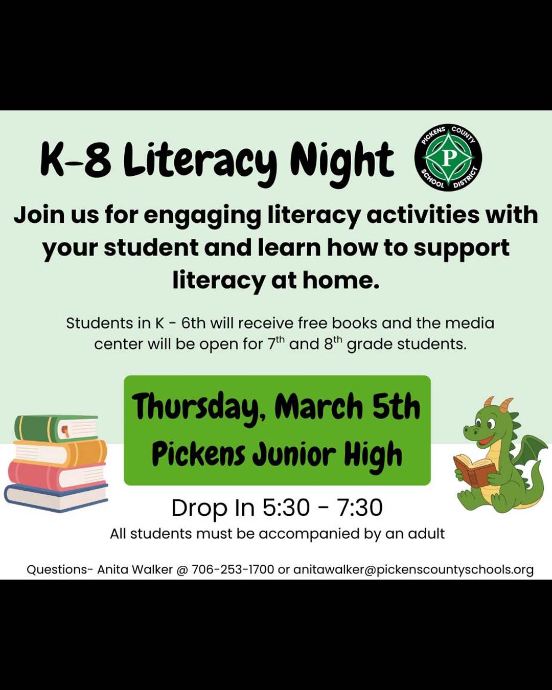 Pickens K-8 Literacy Night