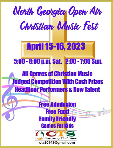 Community Thrift Store Christian Music Festival on April 15 & 16, 2023
