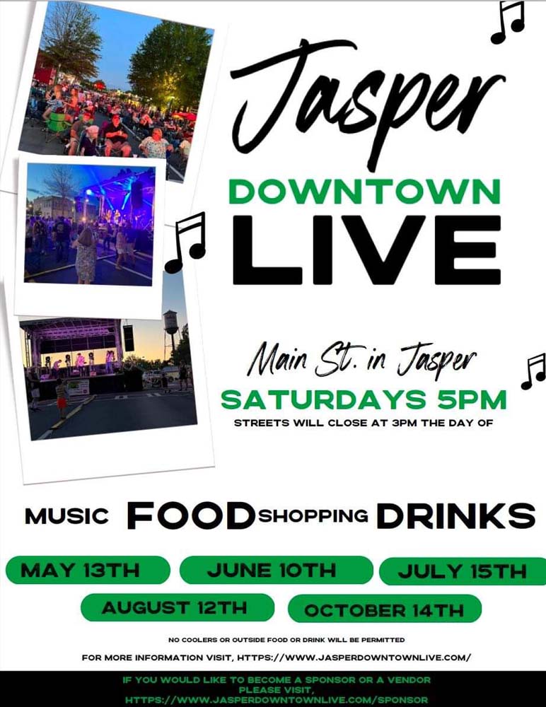 Jasper Downtown Live on June 10, 2023 0500 PM Pickens County