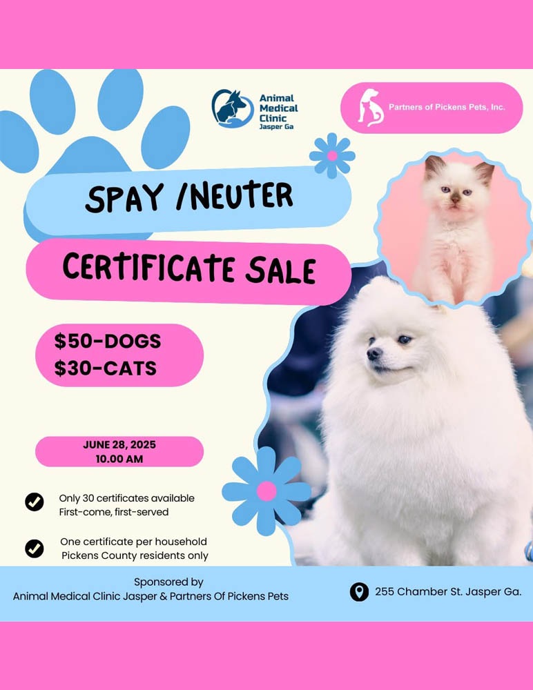 Spay & Neuter Certificate Sale