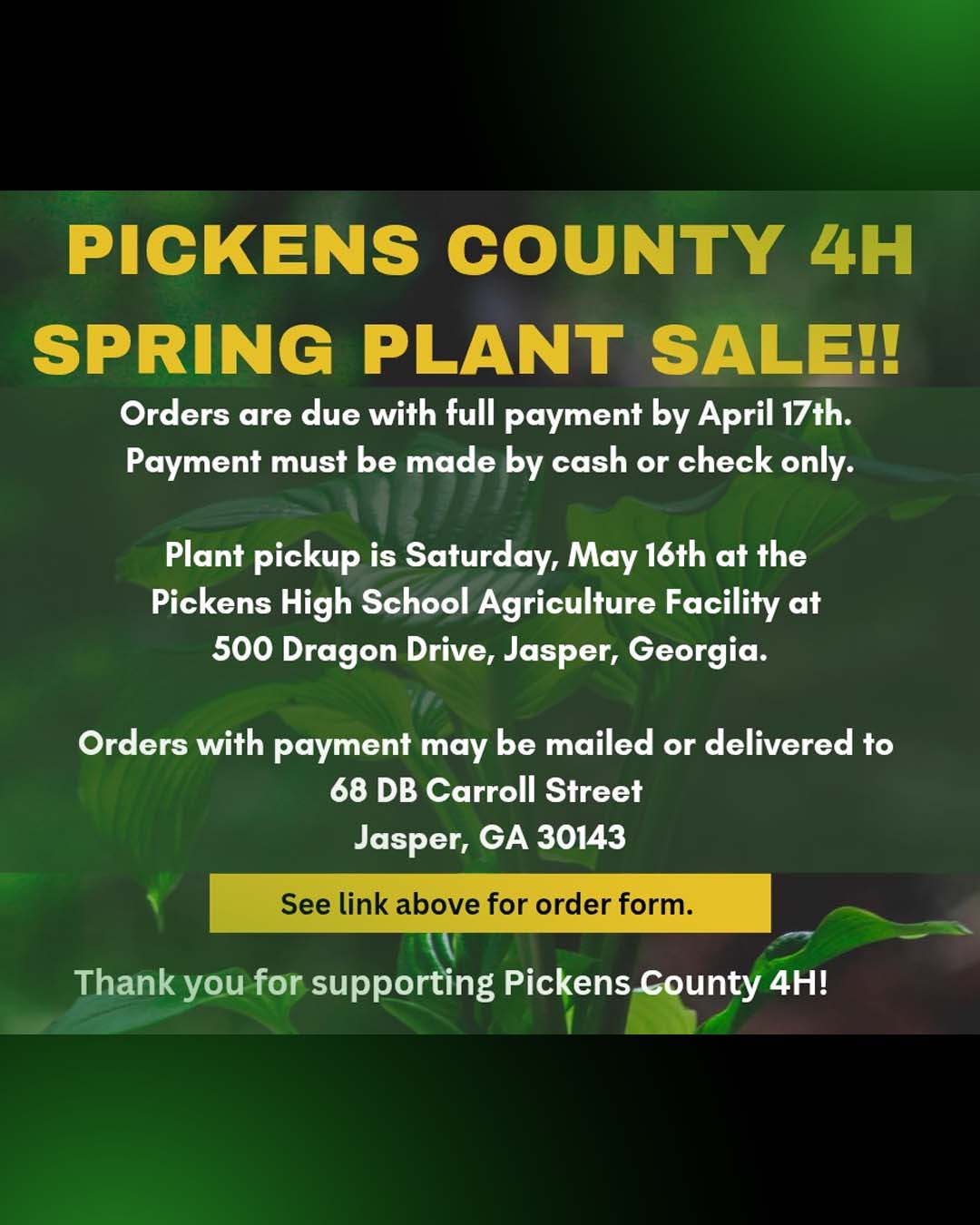 Pickens County 4-H Plant Sale