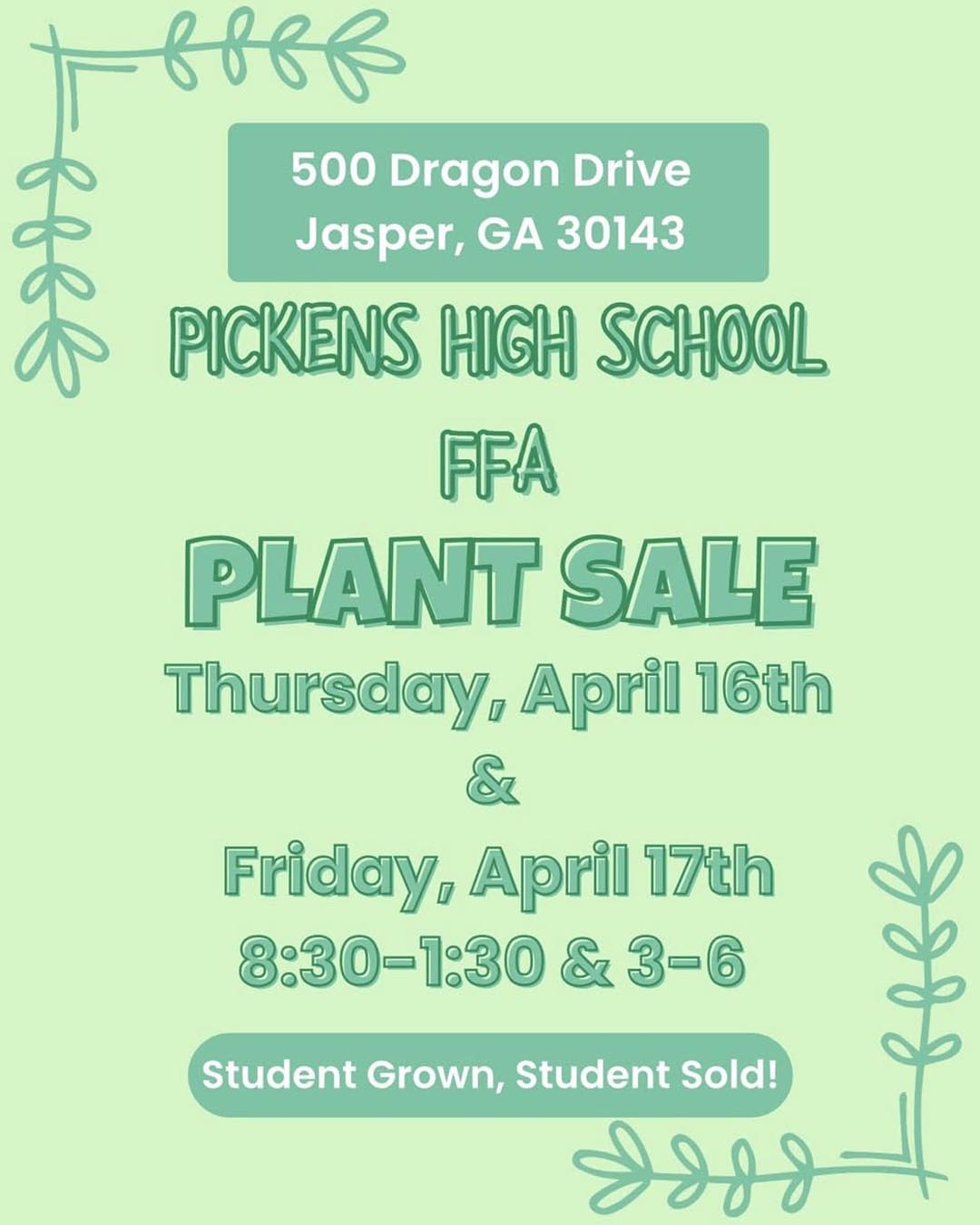Pickens High School FFA Sale