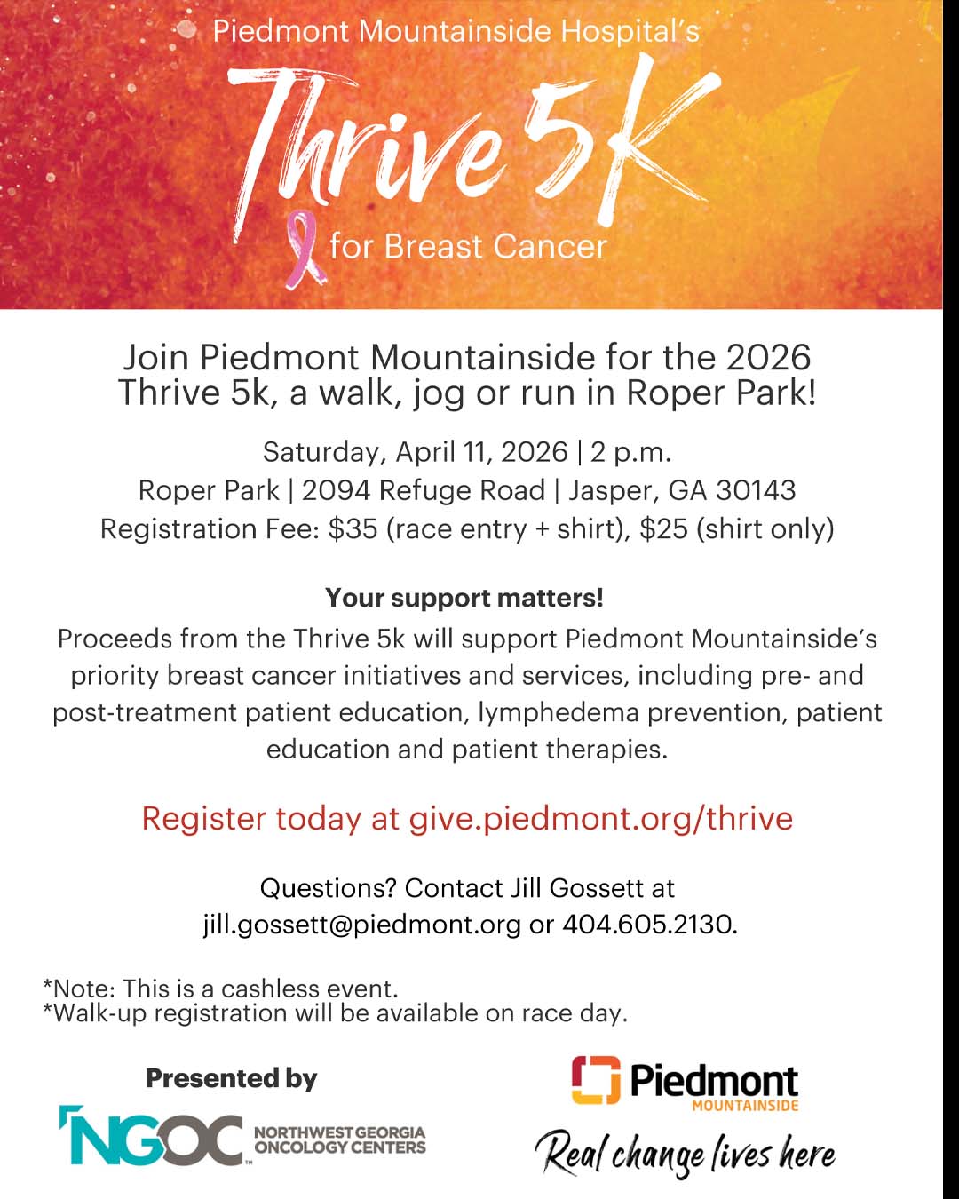 Piedmont Mountainside Thrive 5k