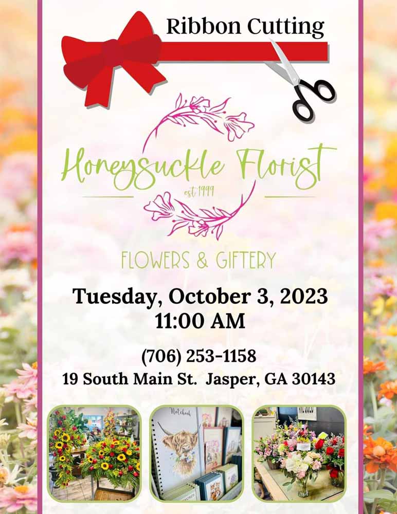 Ribbon Cutting Honeysuckle Florist on October 03, 2023 1100 AM