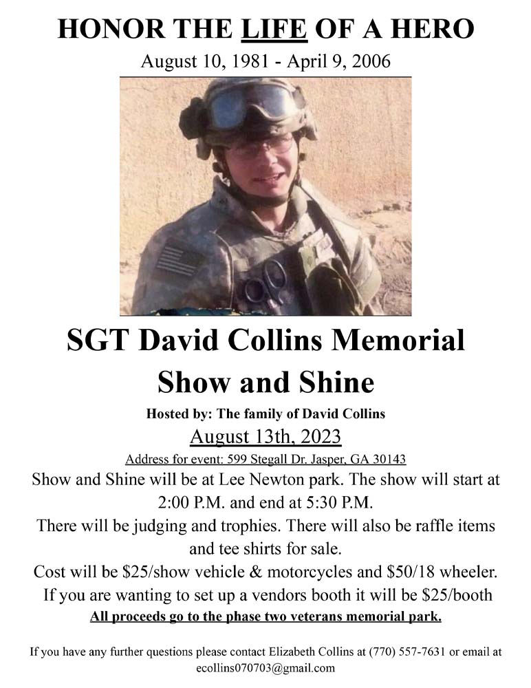 SGT David Collins Memorial Show and Shine