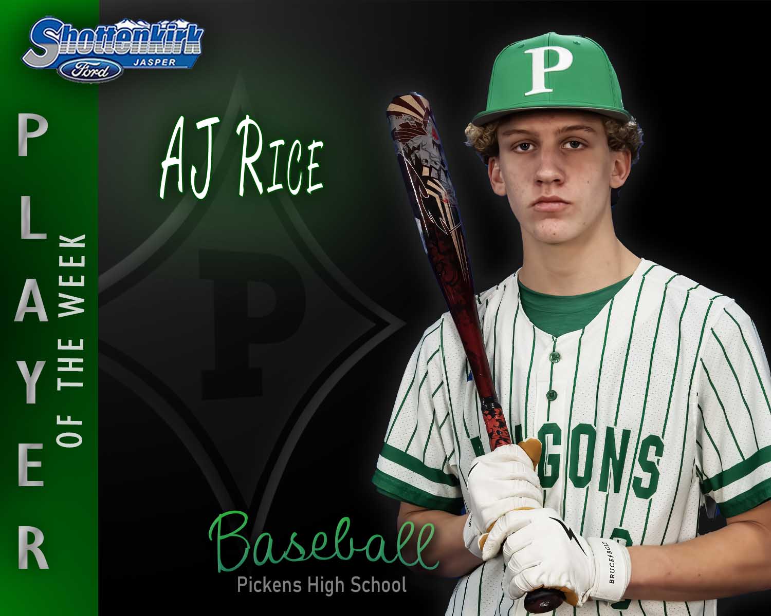 PHS Baseball Player of the Week #6 - AJ Rice