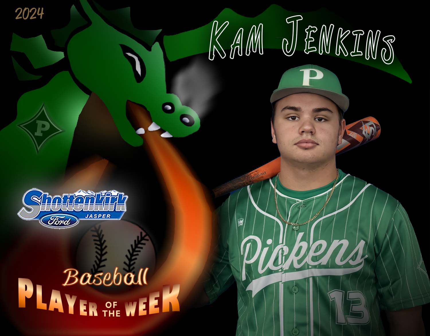 PHS Dragons Baseball Player of the Week #4 - Kam Jenkins