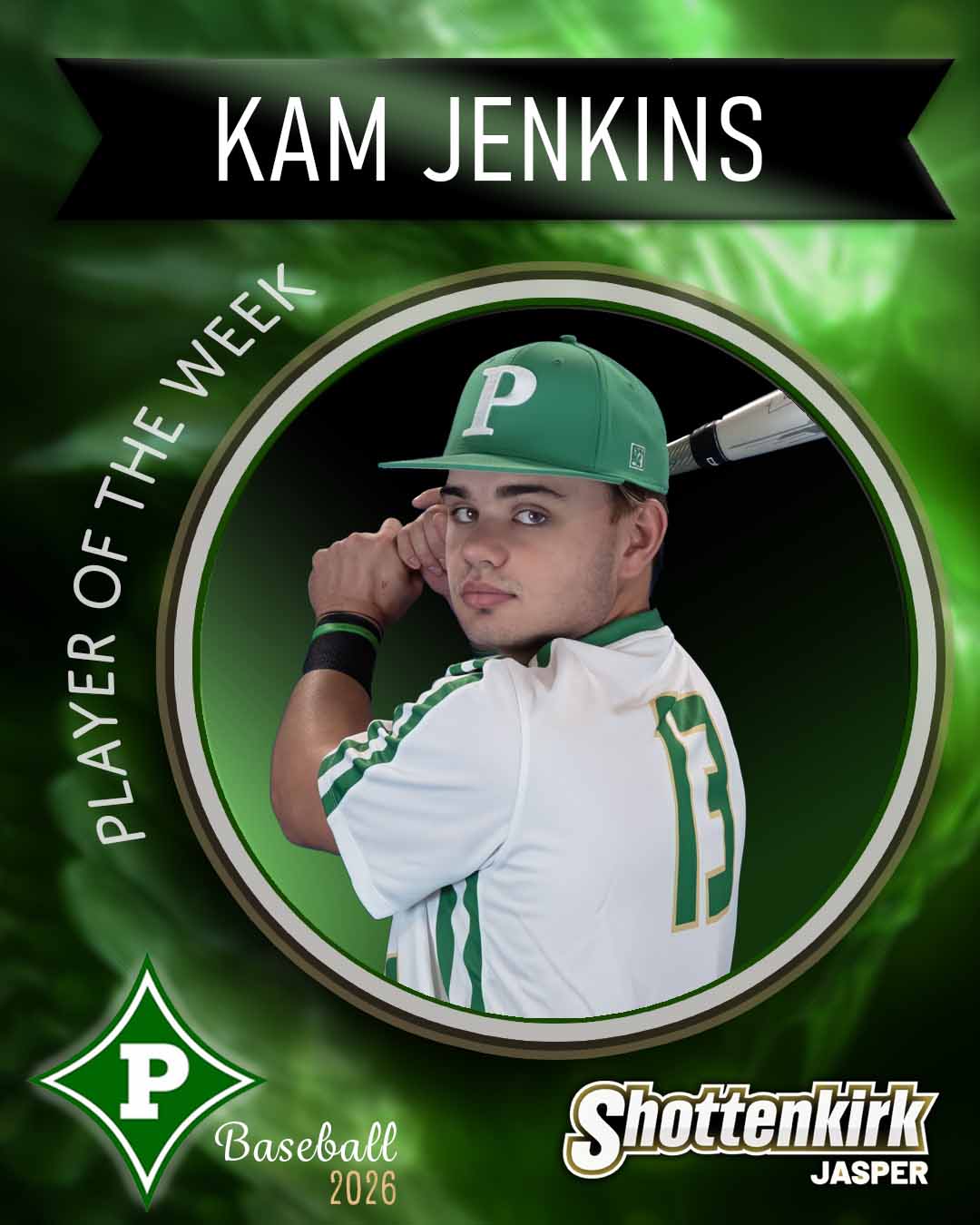 Kam Jenkins PHS Baseball Player of the Week #3