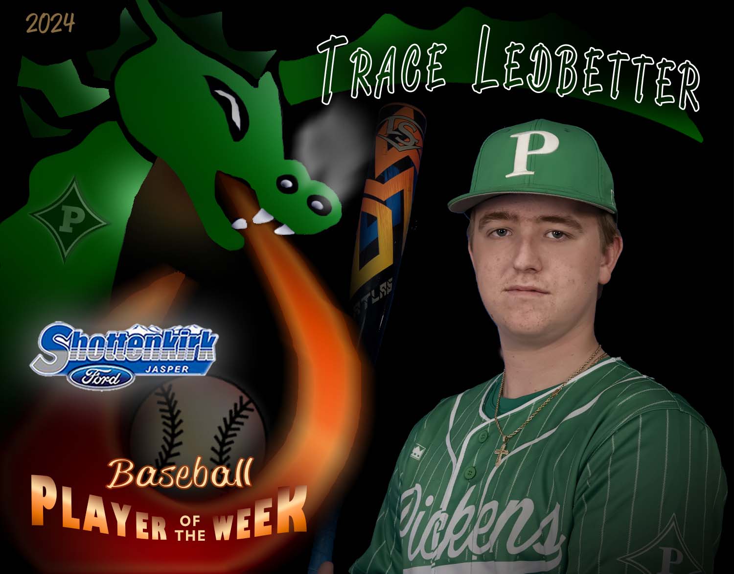 PHS Dragons Baseball Player of the Week #5 - Trace Ledbetter
