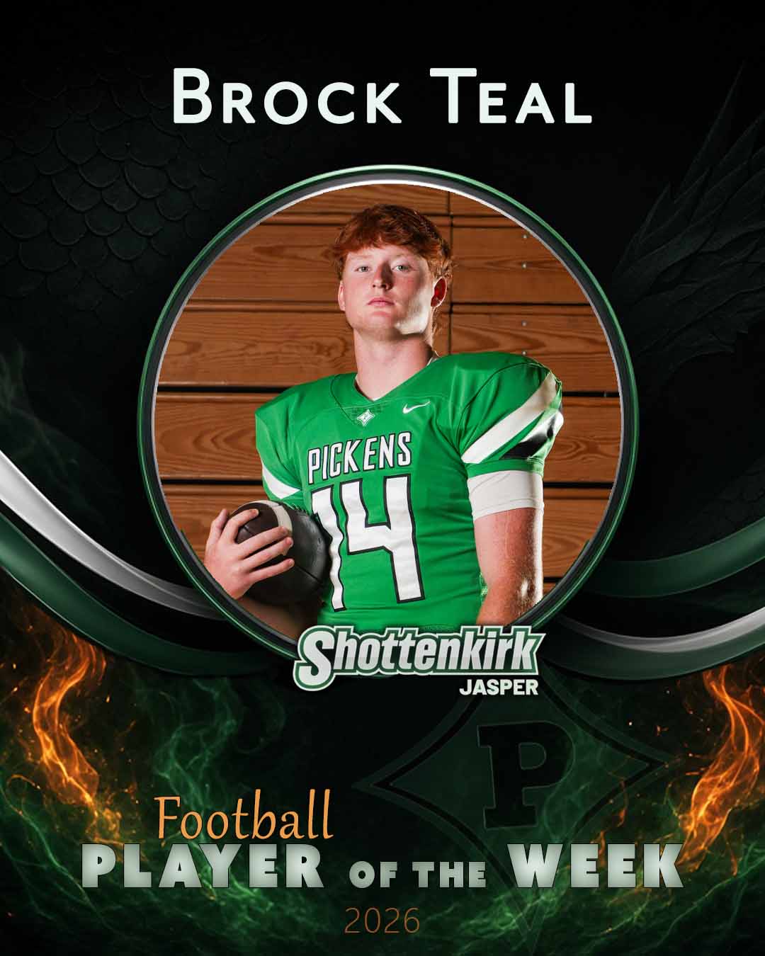 PHS Football Player of the Week #2 - Brock Teal