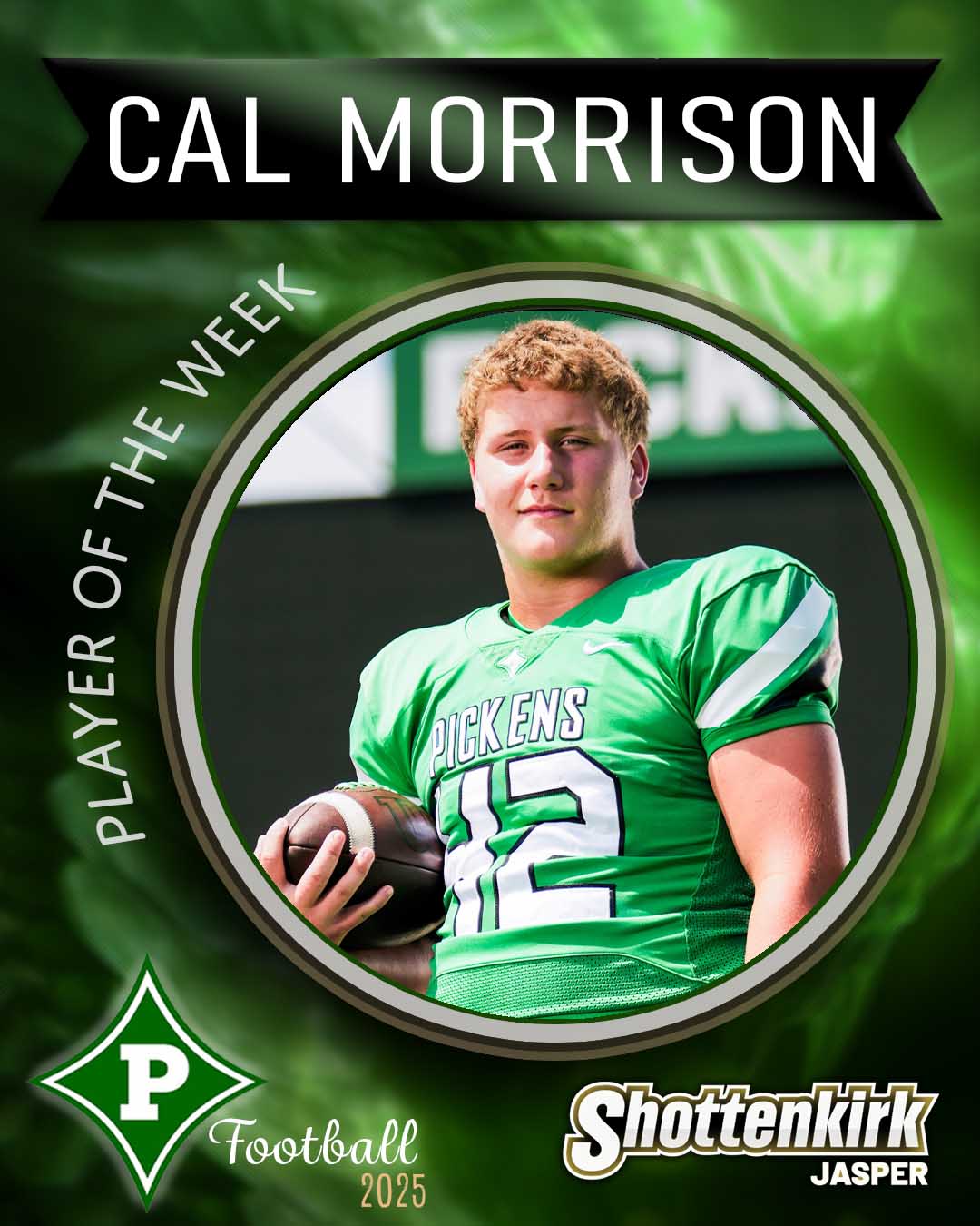 Cal Morrison PHS Football Player of the Week #6