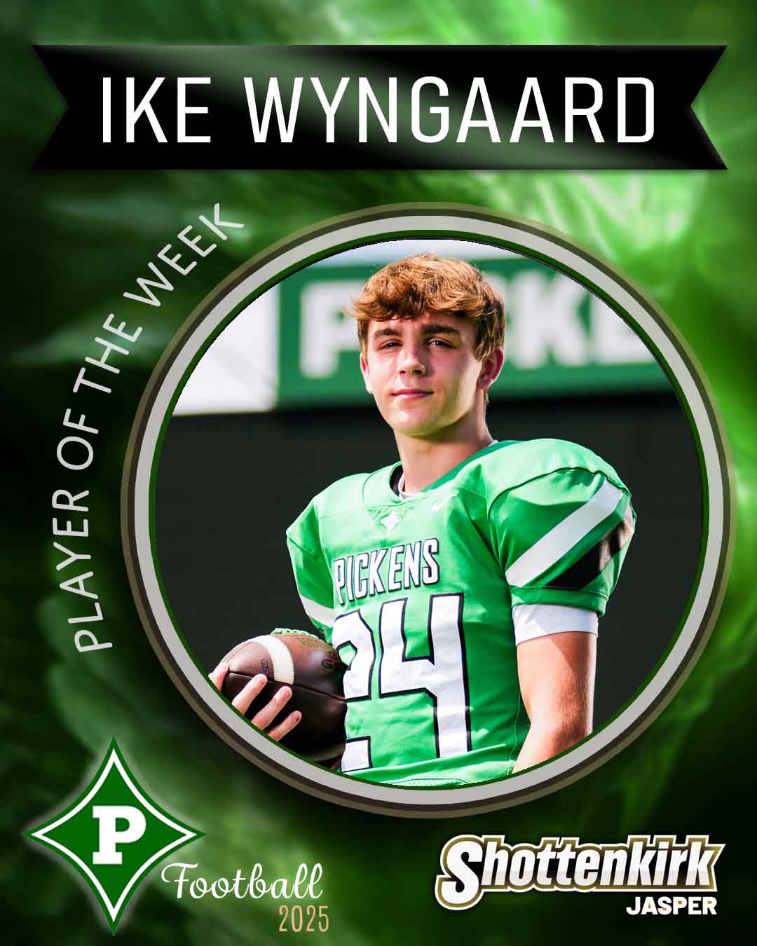 Ike Wyngaard PHS Football Player of the Week #10
