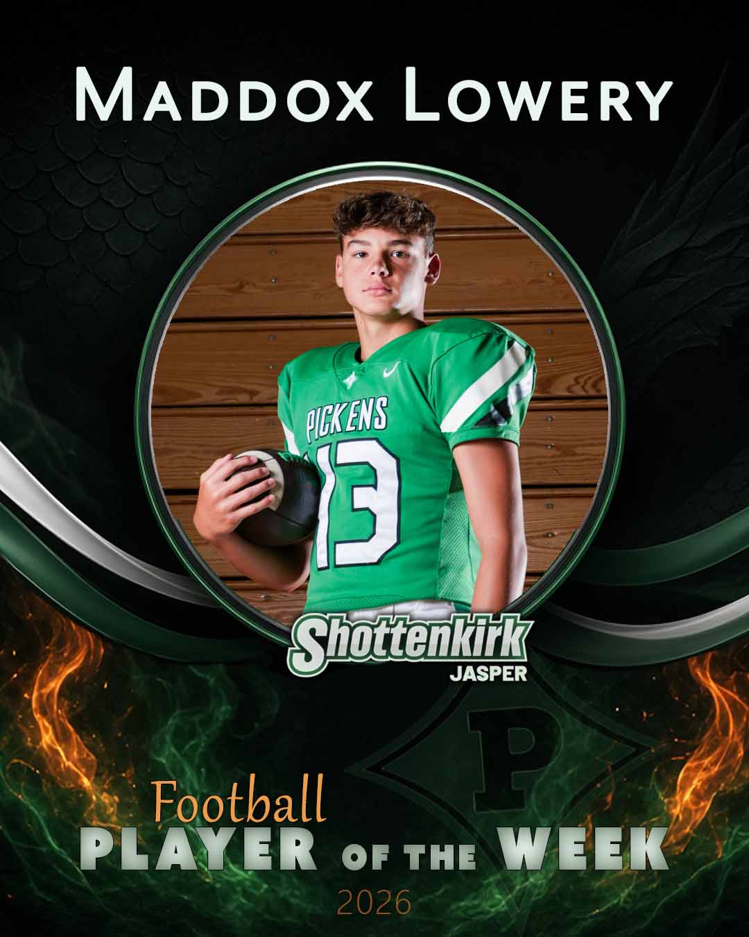 PHS Football Players of the Week #6 - Maddox Lowery