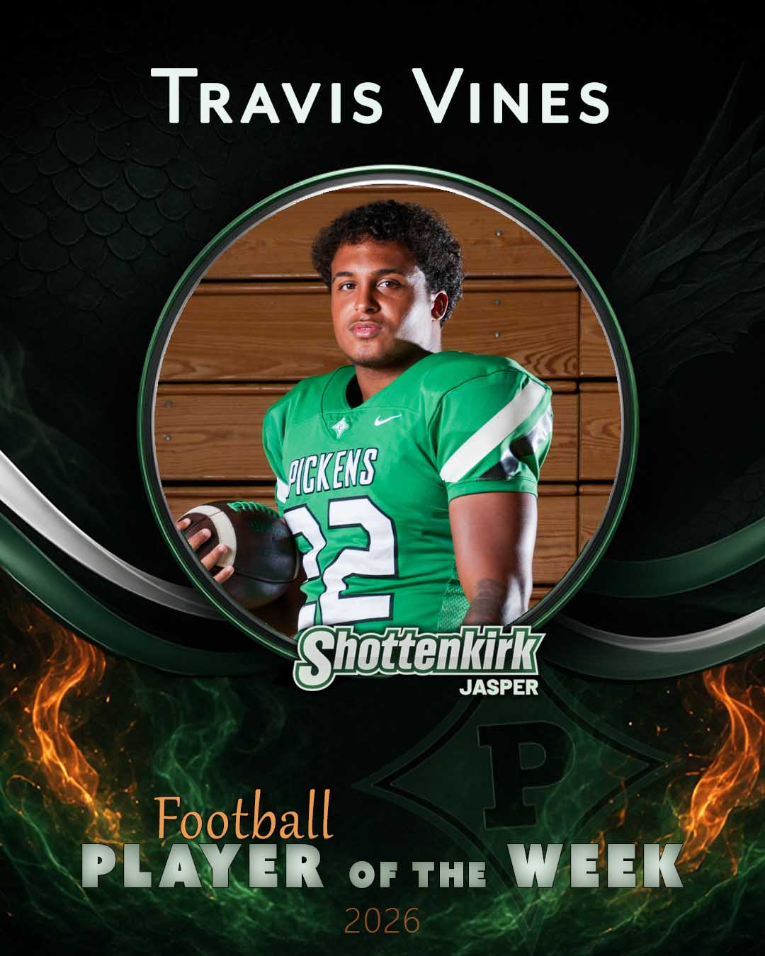 PHS Football Players of the Week #4 - Travis Vines