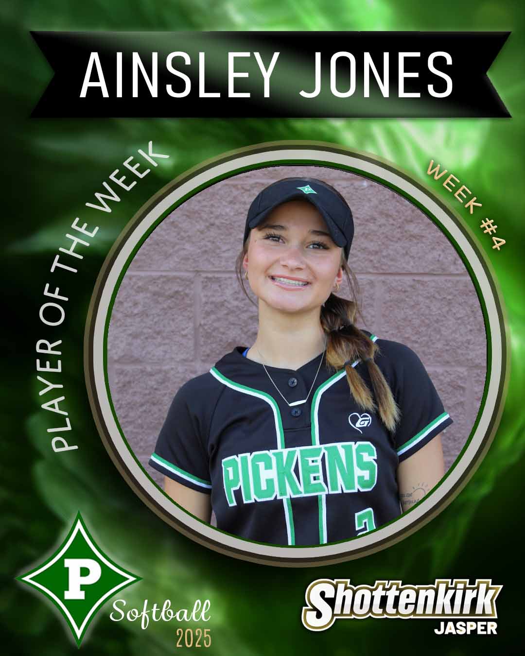 Ainsley Jones PHS Softball Player of the Week #4