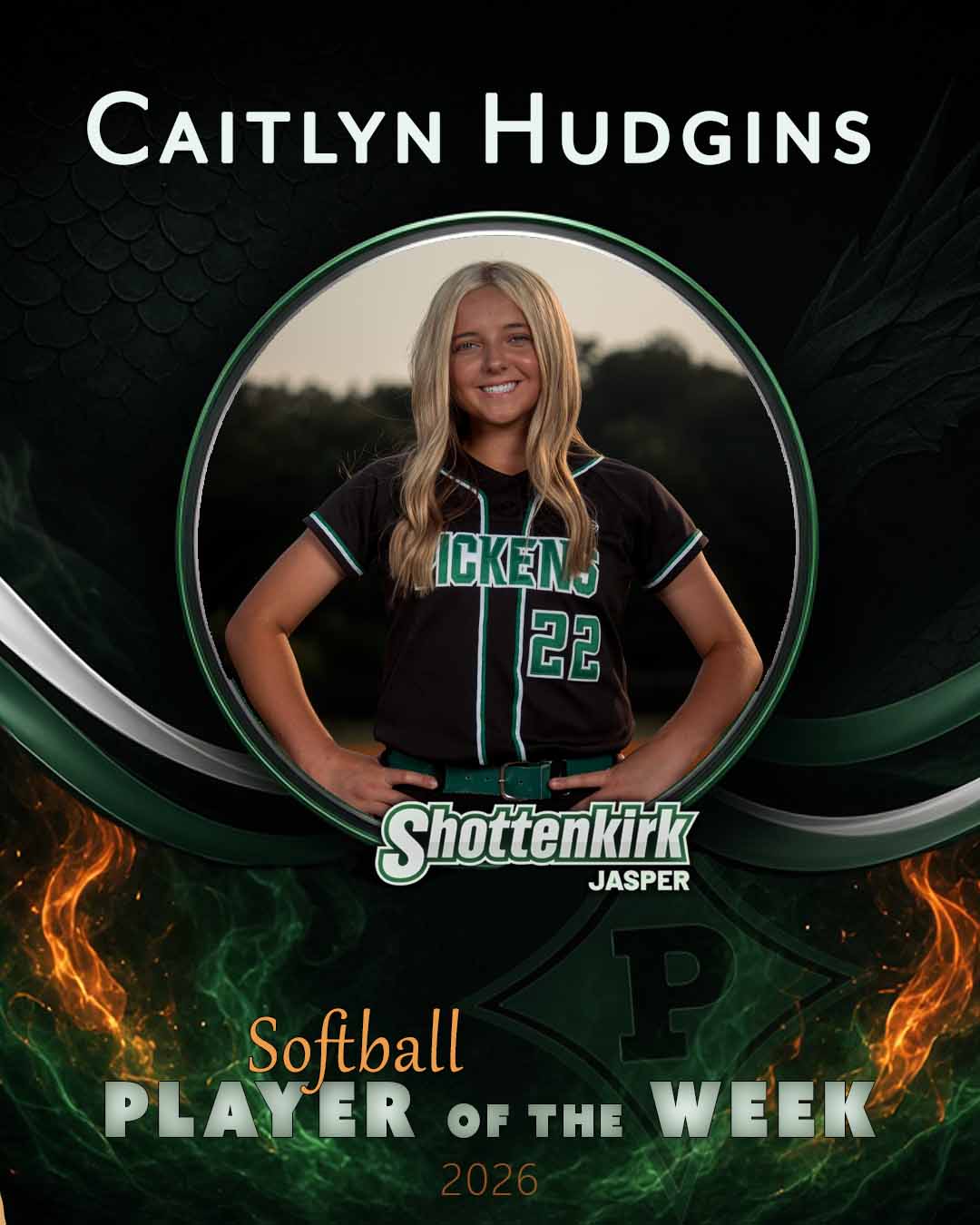 PHS Softball Player of the Week #7 - Caitlyn Hudgins