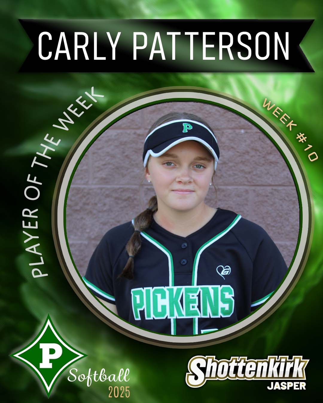 Carly Patterson PHS Softball Player of the Week #10