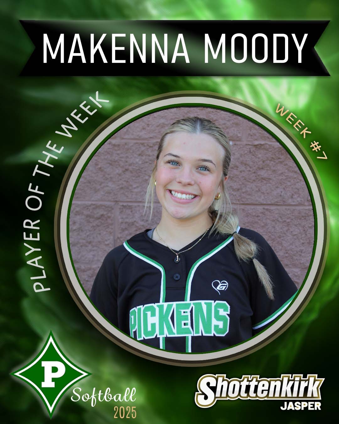 Makenna Moody PHS Softball Player of the Week #7