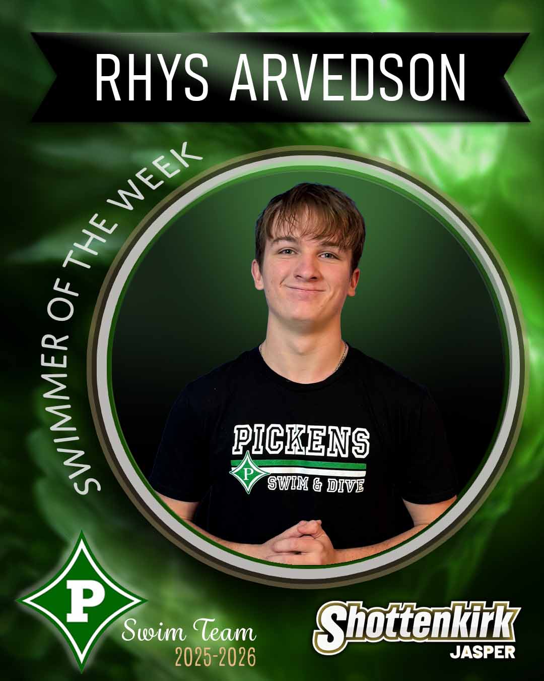 Rhys Arvedson PHS Swimmer of the Week #1