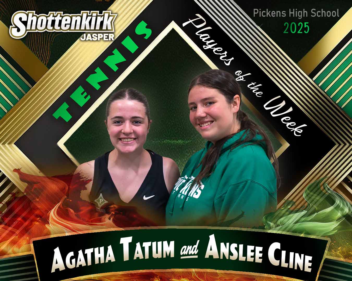 PHS Tennis Girls Players of the Week #4 - Agatha Tatum and Anslee Cline 