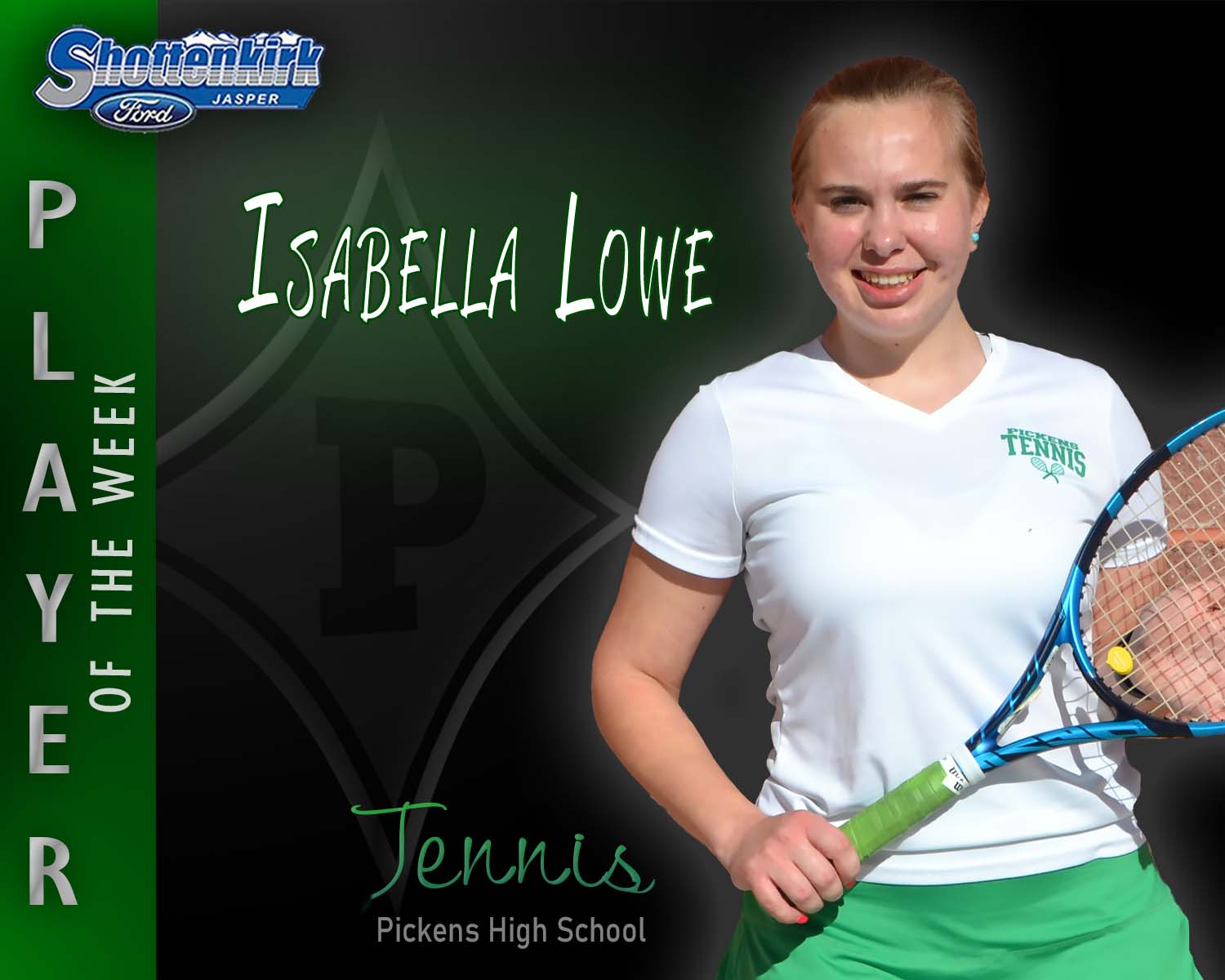 PHS Girls Tennis Player of the Week #2 - Isabella Lowe