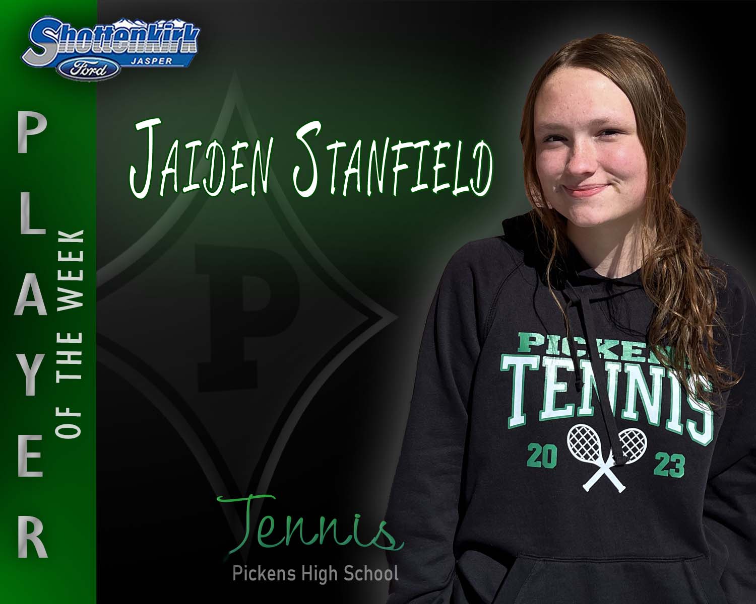 PHS Girls Tennis Player of the Week #3 - Jaiden Stanfield
