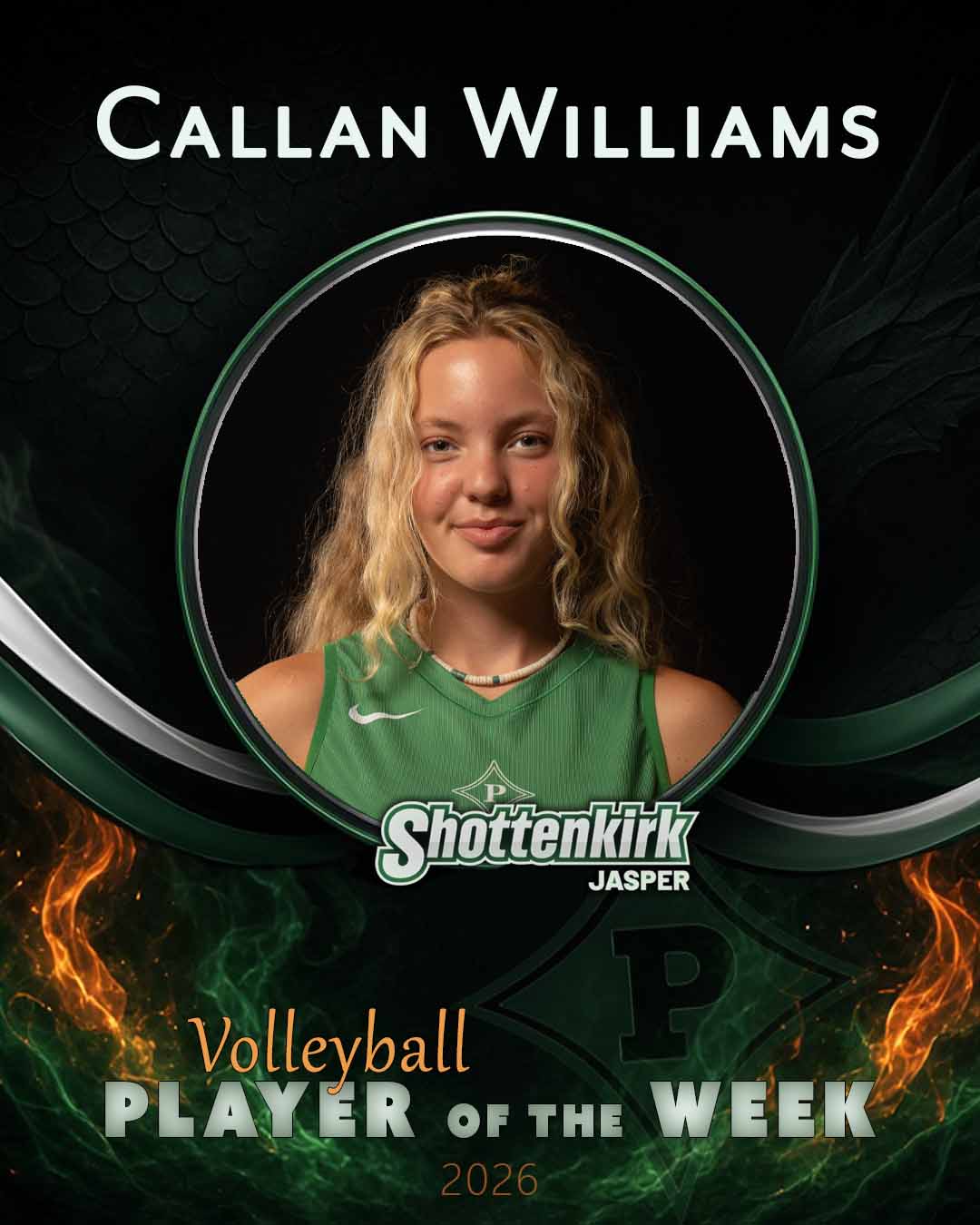 PHS Volleyball Player of the Week #8 - Callan Williams