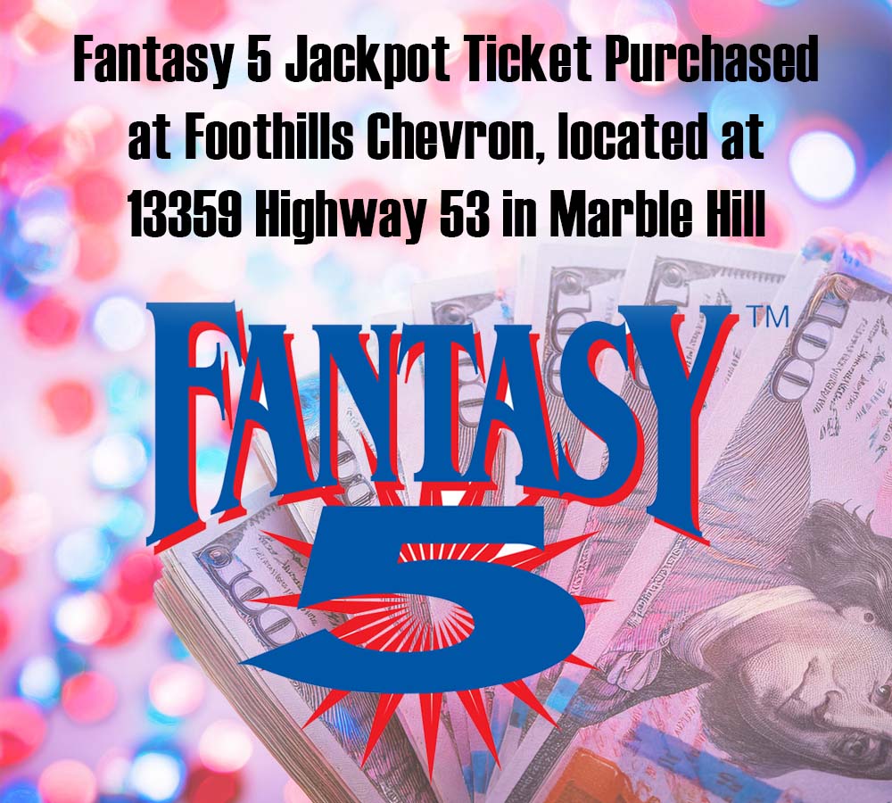 $443,646 Fantasy 5 Jackpot Ticket Purchased in Marble Hill
