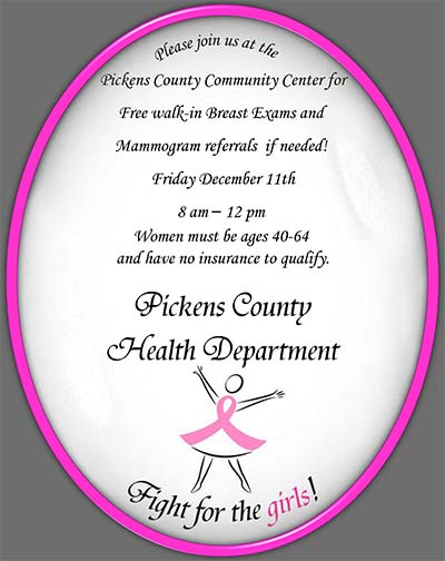 Another FREE Walk-In Breast Exam Day in Jasper!