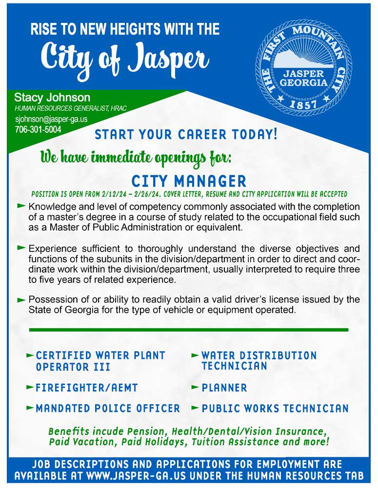 City of Jasper Employment Opportunities