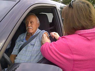 Seventy-five vaccinated at Pickens Drive-by Flu Shot Clinic