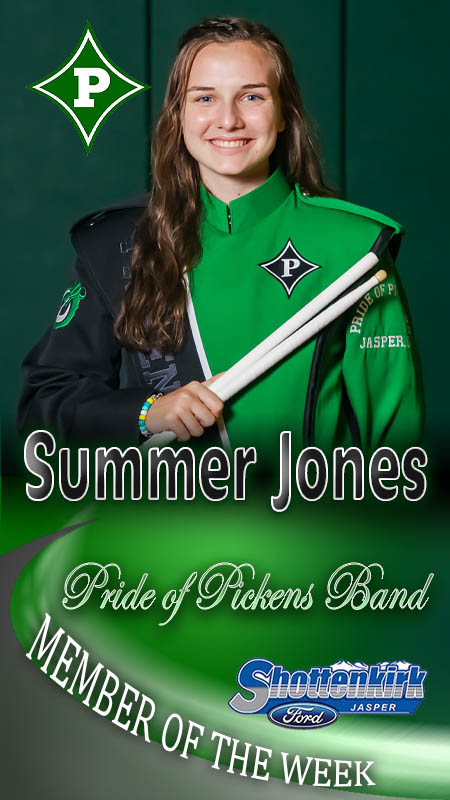 Summer Jones Named PHS Band Member of the Week
