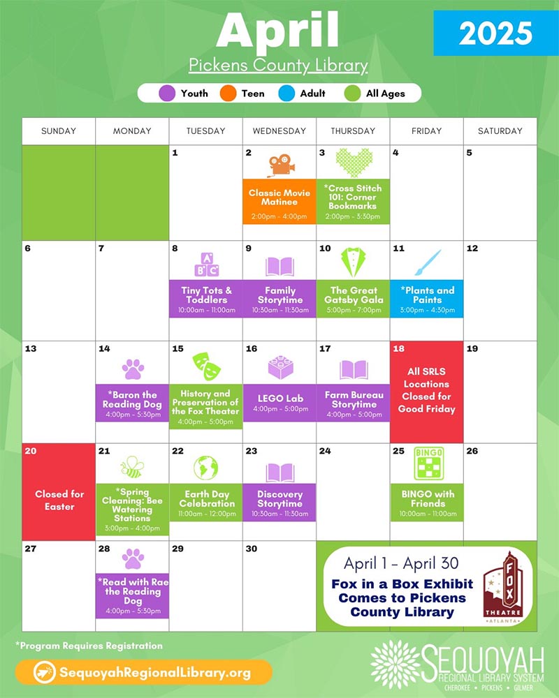 Pickens Library April Events To Know