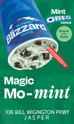 Magic Mo Mint Blizzard of the Month at Dairy Queen in Jasper