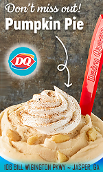 Pumpkin Pie Blizzard available at Dairy Queen in Jasper