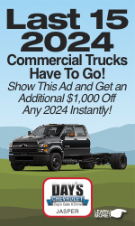 Day's Chevrolet 2024 Commercial Trucks Have to Go with $1,000 Off with Ad